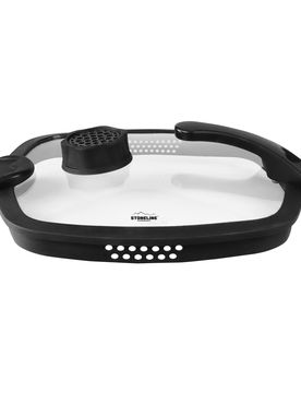 STONELINE SMELL WELL FUTURE Glasdeckel Eckig 28 cm mit Funktion Schwarz