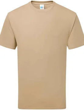 Mens Classic Ringspun Cotton T-Shirt (Tan) - Size X-Small - Russell athletic - FashionsVida