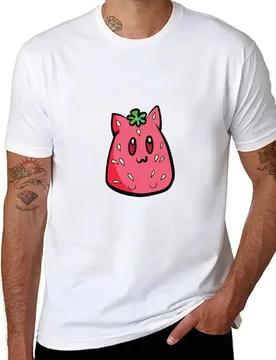 Sweet Strawberry Cat T-Shirt man t shirt designer printed t shirts for man T-Shirt - Aliexpress - FashionsVida