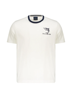 T-shirt con stampa sul petto uomo panna