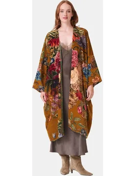 Chaqueta larga de terciopelo Primula Gold - One Hundred Stars - FashionsVida