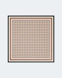 Foulard Weekend in seta a stampa geometrica rosa e marrone