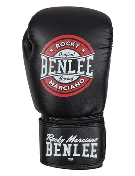 Gants De Boxe Artificiels Cuir Pressure Black / Red / White 8 oz - Benlee - FashionsVida