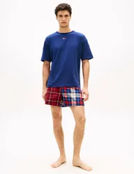 Heritage Pure Cotton Checked Pyjama Set Navy Mix male