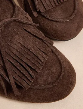 Mocasines planos de moda con diseño de lazo, borlas decorativas y mocasín para mujer - Shein - FashionsVida
