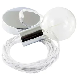 Cables Suspension Luminaire Tc01 2 M White / Chrome Plated One Size