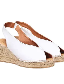 Sandali Con Zeppa In Esparto Laila-p White EU 38 - Toni Pons - FashionsVida
