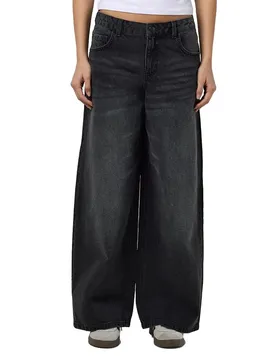 Jeans Kettie Wide Leg Fit Vi559bl Black Denim 26