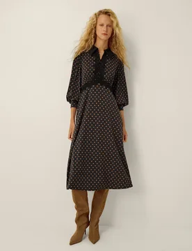 Jersey Polka Dot Midi Skater Dress Black Mix female - Monsoon - FashionsVida
