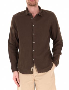 Camicia in lino MARRONE XL