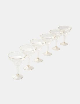 Set di bicchieri in plastica con glitter 6 pack - multicolor