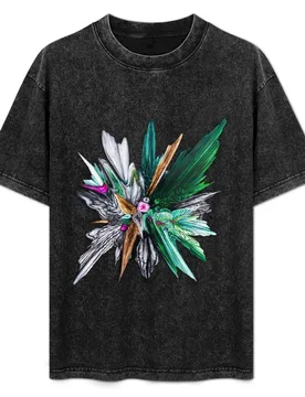 Green Orchid Glitch T-Shirt Simple Solid Color Crew Neck Tee - Aliexpress - FashionsVida