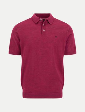 Strickpoloshirt aus Wolle Rot M