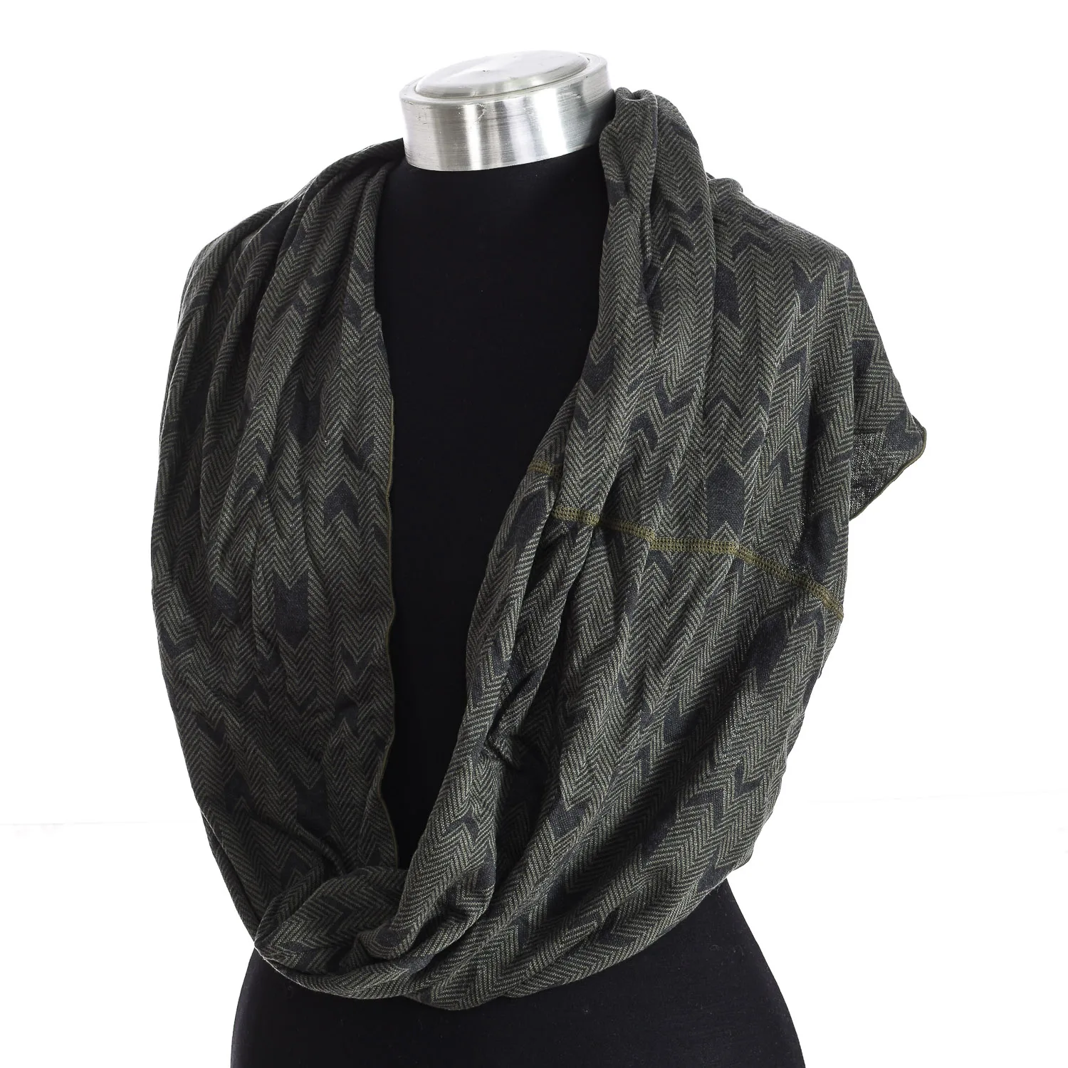 Infinity Knitted Collar 98300 Unisex - Green Lyocell - One Size - Buff - FashionsVida