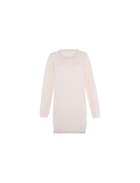 Faina Vestido de punto blanco lana