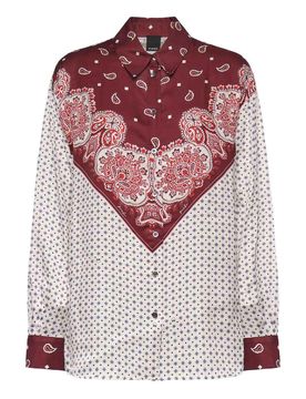 Camicia In Twill Di Viscosa Con Stampa