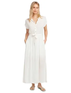 Robe Longue à Manches Courtes Lori Maxi Shirt Snow White M - O´neill - FashionsVida