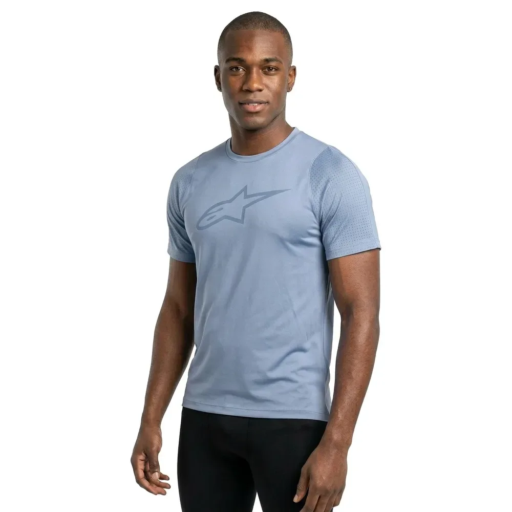 Maglia A Maniche Corte A-dura Dri Astar Infinity Blue - Alpinestars - FashionsVida