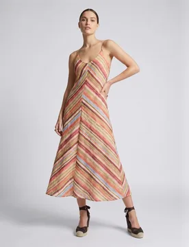 Vestido largo estampado asimétrico - Vero Moda - FashionsVida