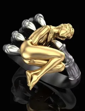 Cool Unique Palm Figure Sculpture Ring Exaggerated Street Punk Adjustable Open Band Couple Daily Club Accessory - Aliexpress - FashionsVida