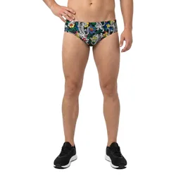 Flowers-and-tigers Wp Swimming Brief Black 4XL Men