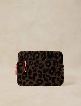 Faux Shearling Animal Print Laptop Bag Brown Mix female - White stuff - FashionsVida