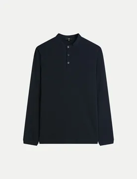Cinque Henleyshirt CIBADO Blau M - Cinque - FashionsVida