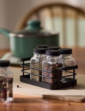 Set di contenitori per alimenti con base 6 pack - nero