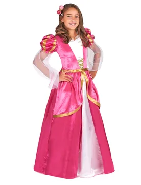 Prinzessinenkostüm für Mädchen Burgfräulein pink-gold-weiss - female - KARNEVAL-MEGASTORE - FashionsVida