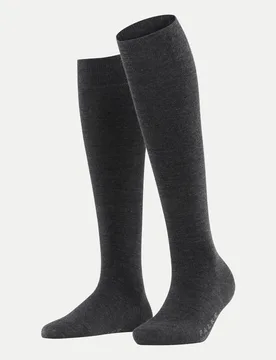 Kniestrümpfe Softmerino Grau 39-40 - Falke - FashionsVida