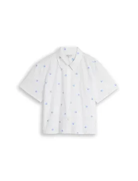 Embroidered shortsleeve shirt female - XS - FashionsVida