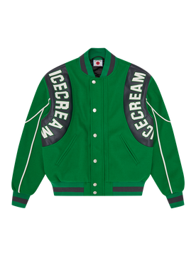 Panelled Varsity Jacket - Green