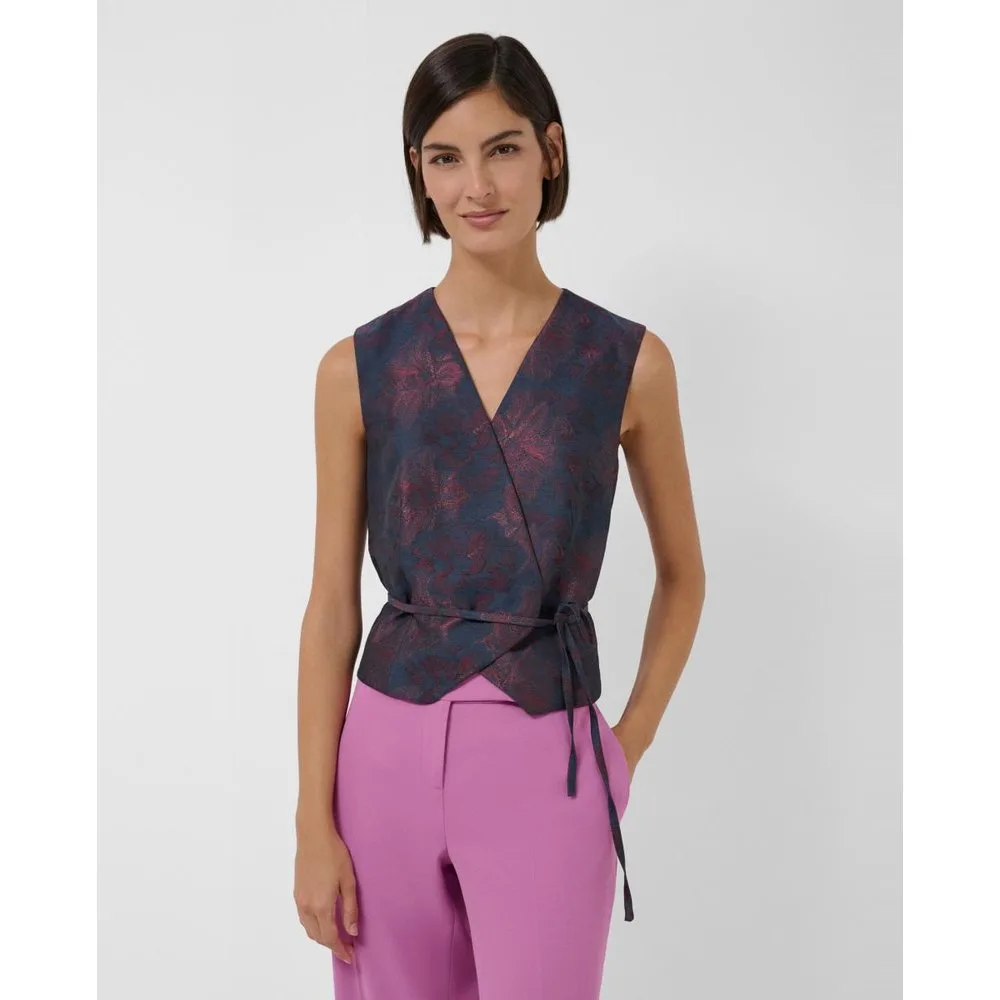 Chaleco de mujer cruzado con jacquard floral - Roberto Verino - FashionsVida