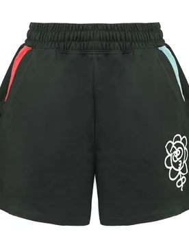 X Mr. Doodle Stretch Waist Logo Black Womens Shorts 530663 01 Cotton - Size Medium - Puma - FashionsVida