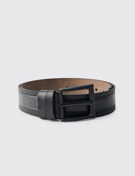 Herren Strukturierter PU-Gürtel in Schwarz Black Größe XL