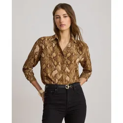 Camisa de mujer de manga larga estampada
