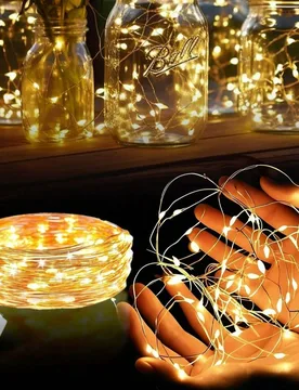 Paquete de 16 Luces de Hilo de Cobre LED con 3 Modos, 78.74 pulgadas Luces de Hadas de Colores para Ramo de Navidad, Caja de Batería y Caja Blanca Pe - Shein - FashionsVida