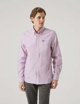 Camisa de algodón de hombre corte regular rayas - Scotta 1985 - FashionsVida