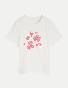T-Shirt mit Rundhalsausschnitt Weiß M - Tom Tailor Casual - FashionsVida