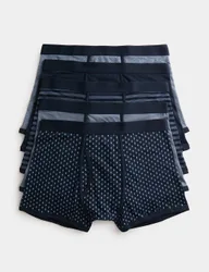 Pack Cotton Stretch Geometric Trunks Blue Mix male