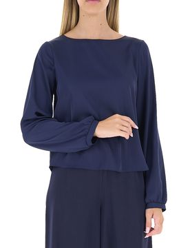 Blusa in satin BLU NAVY XS