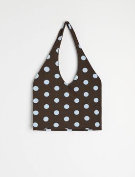 Top halter a pois - marrone