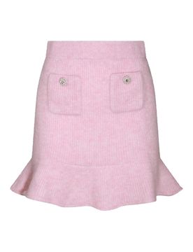 Minigonna in lana rosa