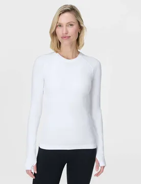 Athlete Seamless Crew Neck Top White - Sweaty betty - FashionsVida