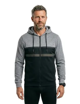 Sweat-shirt à Zip Mmfl00890-fa150114 Medium Grey Melange S