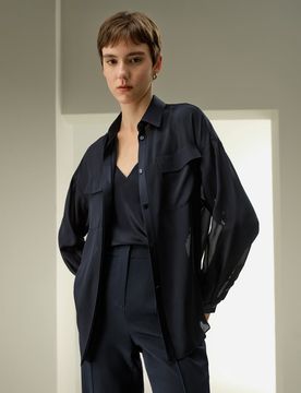 Chemisiers Soie Coupe Oversize Soie De Mûrier De Haute Qualité Modèle De Base Xs
