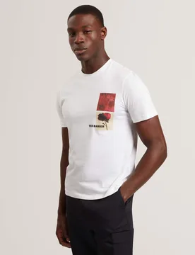 Pure Cotton Floraen T-Shirt White Mix male - Ted baker - FashionsVida