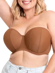 Womens Luxe Strapless Bra - Brown Polyamide - Size 40dd