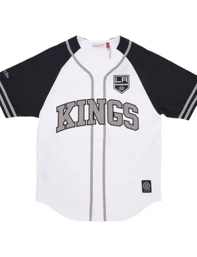 Casacca Bottoni Uomo Nhl Practice Day Button Front Jersey Loskin White - Mitchell & Ness - FashionsVida