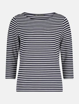 Shirt mit U-Boot-Ausschnitt Blau 44
